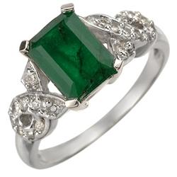 Genuine 2.25 ctw Emerald & Diamond Ring 10K White Gold - Retails for $1450