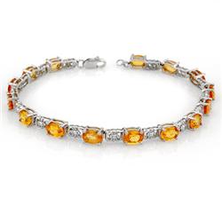 Genuine 11 ctw Yellow Sapphire Bracelet 10K White Gold - Retails for $3510