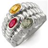 Image 1 : Genuine 1.25 ctw Multi-Sapphire Ring 10K White Gold - Retails for $1330