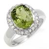 Image 1 : Genuine 3.4 ctw Green Tourmaline & Diamond Ring Gold - Retails for $2510