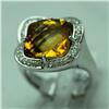 Image 1 : Natural 6.66 ctw Diamond and Citrine Ring in 14K White Gold - MSRP $2452