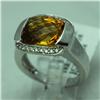 Image 1 : Natural 5.82 ctw Diamond and Citrine Ring in 14K White Gold - MSRP $1948