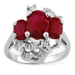 Genuine 3.06 ctw Ruby & Diamond Ring 10K White Gold - Retails for $1390