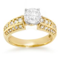 Natural 1.70 ctw Diamond Ring 14K Multi tone Gold - Retails for $13760