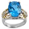 Image 1 : Genuine 8.20 ctw Blue Topaz & Diamond Ring 2Tone Gold - Retails for $1810