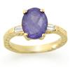 Image 1 : Genuine 3.7ctw Tanzanite & Diamond Ring 10K Yellow Gold - Retails for $2780