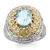 Image 1 : Genuine 4.05 ctw Aquamarine & Diamond Ring 14K Gold - Retails for $4880