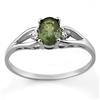 Image 1 : Genuine 0.77 ctw Green Tourmaline & Diamond Ring Gold - Retails for $430