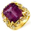 Image 1 : Genuine 14.4ctw Amethyst & Diamond Ring 10K Yellow Gold - Retails for $3160