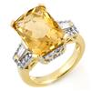 Image 1 : Genuine 9.55 ctw Citrine & Diamond Ring 10K Yellow Gold - Retails for $2670