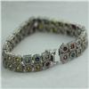 Image 2 : Natural 17.25 ctw Diamond and Multi-color Sapphire Bracelet in 14K White Gold - MSRP $24790