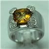 Image 1 : Natural 3.9 ctw Diamond and Citrine Ring in 14K White Gold - MSRP $2900