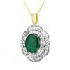 Image 1 : Genuine 4.60 ctw Emerald & Diamond Pendant Yellow Gold * MSRP $4460