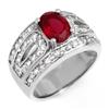 Image 1 : Genuine 2.54ctw Rubellite & Diamond Ring 14K White Gold - Retails for $4100