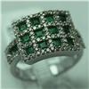 Image 1 : Natural 2.03 ctw Diamond and Emerald Ring in 14K White Gold - MSRP $3296