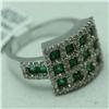 Image 2 : Natural 2.03 ctw Diamond and Emerald Ring in 14K White Gold - MSRP $3296