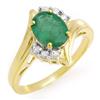 Image 1 : Genuine 1.52 ctw Emerald & Diamond Ring 10K Yellow Gold * MSRP $1040