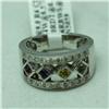 Image 2 : Natural 0.68 ctw Diamond and Multi-color Sapphire Ring in 14K White Gold - MSRP $2388