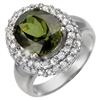 Image 1 : Genuine 5.5ctw Green Tourmaline & Diamond Ring 14K Gold - Retails for $4250