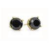 Image 1 : Natural 1.0 ctw Black Diamond Stud Earrings 14K Gold * MSRP $1010