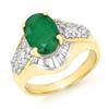 Image 1 : Genuine 2.57 ctw Emerald & Diamond Ring 14K Yellow Gold * MSRP $3080