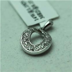 Natural 0.15 ctw Diamond Pendant in 14K White Gold - MSRP $424