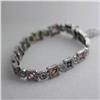 Image 1 : Natural 8.93 ctw Diamond and Green Garnet Bracelet in 14K White Gold - MSRP $10228