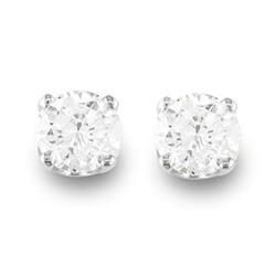 Natural 0.50 ctw Diamond Stud Earrings 14K White Gold * MSRP $732
