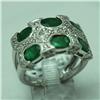 Image 1 : Natural 3.42 ctw Diamond and Emerald Ring in 14K White Gold - MSRP $4192
