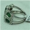 Image 3 : Natural 3.42 ctw Diamond and Emerald Ring in 14K White Gold - MSRP $4192