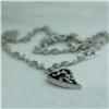 Image 1 : Natural 7.71 ctw Diamond and Onyx Necklace in 14K White Gold - MSRP $9300