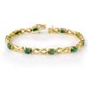 Image 1 : Genuine 5.85 ctw Emerald & Diamond Bracelet Yellow Gold * MSRP $1910