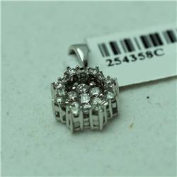 Natural 0.5 ctw Diamond Pendant in 14K White Gold - MSRP $1670