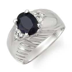 Genuine 1.82 ctw Sapphire & Diamond Ring 10K White Gold * MSRP $1320