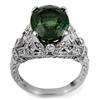 Image 1 : Genuine 7.10ctw Green Tourmaline & Diamond Ring Gold - Retails for $5510