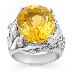 Genuine 12.54 ctw Citrine & Diamond Ring 14K Yellow Gold * MSRP $3950