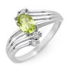 Image 1 : Genuine 0.55 ctw Peridot & Diamond Ring 10K White Gold * MSRP $770