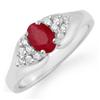 Image 1 : Genuine 0.63 ctw Ruby & Diamond Ring 10K White Gold * MSRP $980