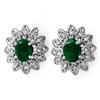 Image 1 : Genuine 3.1 ctw Emerald & Diamond Earrings White Gold * MSRP $3140