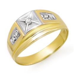 Natural 0.12 ctw Diamond Men's Ring 10K Yellow Gold * MSRP $850