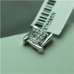Natural 0.25 ctw Diamond Pendant in 14K White Gold - MSRP $940