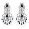Image 1 : Genuine 17.6 ctw Sapphire & Diamond Earrings 14K Gold - Retails for $15510