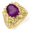 Image 1 : Genuine 5.0 ctw Yellow Sapphire & Amethyst Ring Gold - Retails for $2280