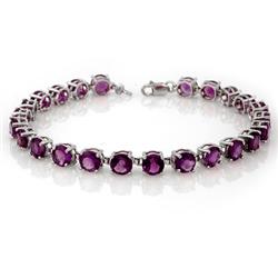 Genuine 12.0 ctw Amethyst Bracelet 10K White Gold - Retails for $1510