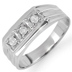 Natural 0.20 ctw Diamond Men's Ring 10K White Gold - Retails for $1080