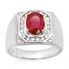 Image 1 : Genuine 3.6 ctw Ruby & Diamond Men's Ring 14K Gold * MSRP $3720