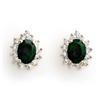 Image 1 : Genuine 3.85 ctw Emerald & Diamond Earrings Yellow Gold - Retails for $2490
