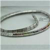 Image 3 : Natural 7.84 ctw Diamond and Multi-color Sapphire Necklace in 14K White Gold - MSRP $17496