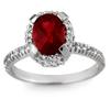 Image 1 : Genuine 2.50 ctw Ruby & Diamond Ring 14K White Gold * MSRP $2790