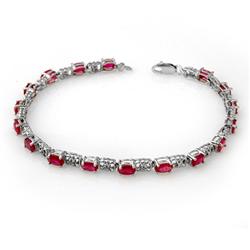 Genuine 7.12 ctw Ruby & Diamond Bracelet 14K White Gold * MSRP $2170
